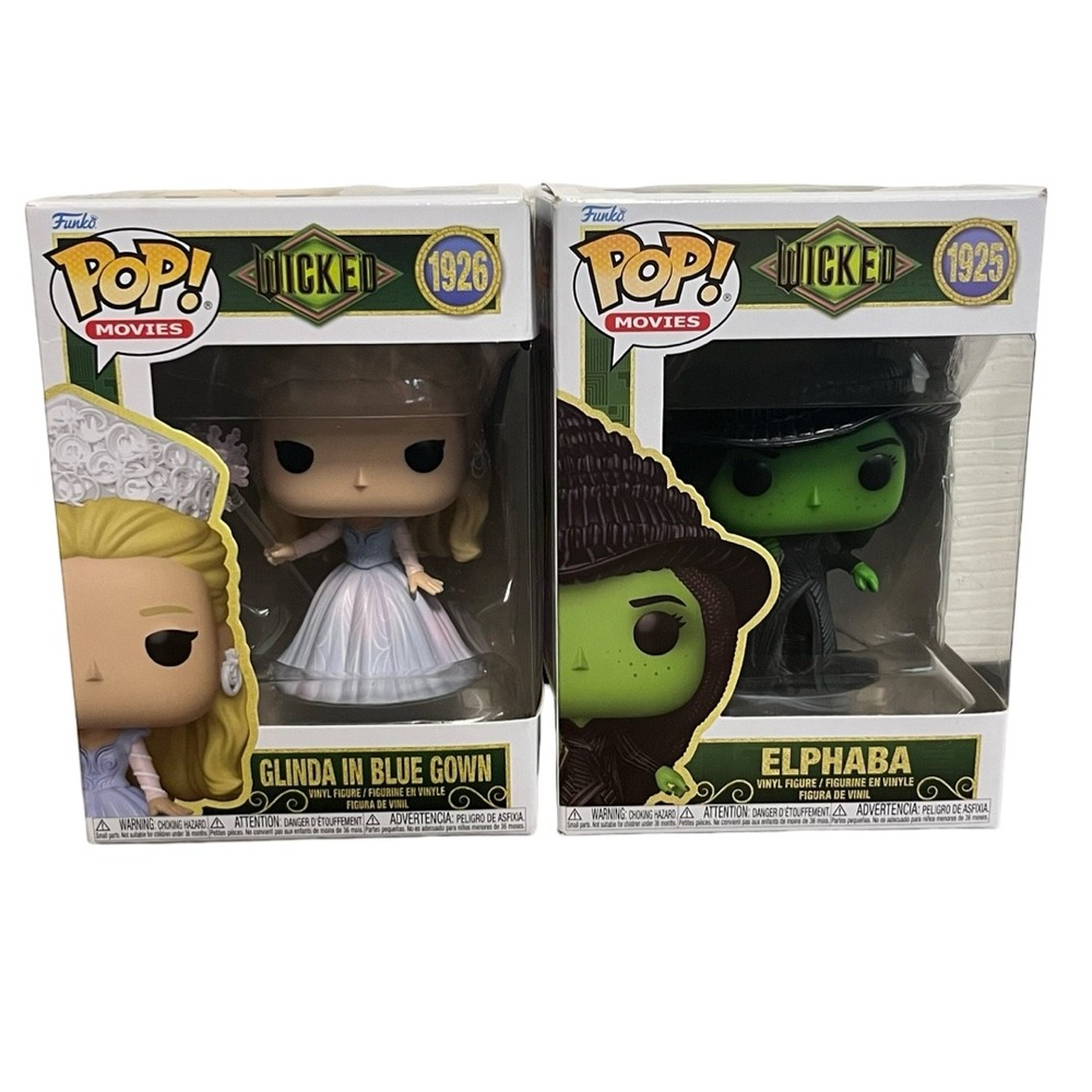 Funko Pop Wicked Movies Elphaba 1925 and Glinda in Blue Gown 1926 Set of 2